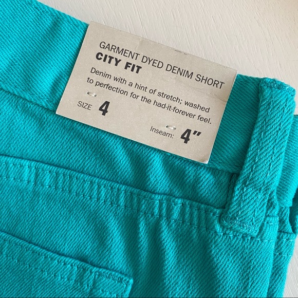 NWT J. Crew Stretch City Fit Green Denim Shorts Size 4 - Picture 5 of 8